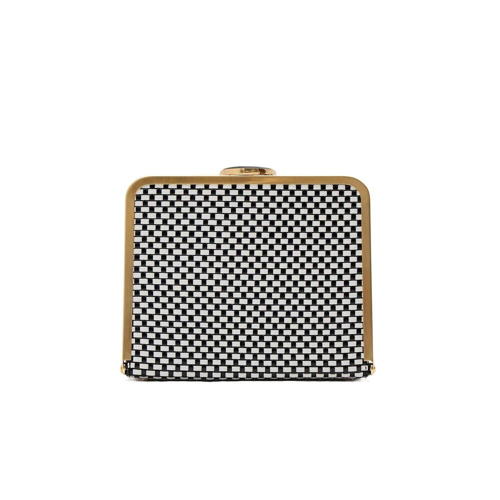 NEW EENK hem bag in black/white